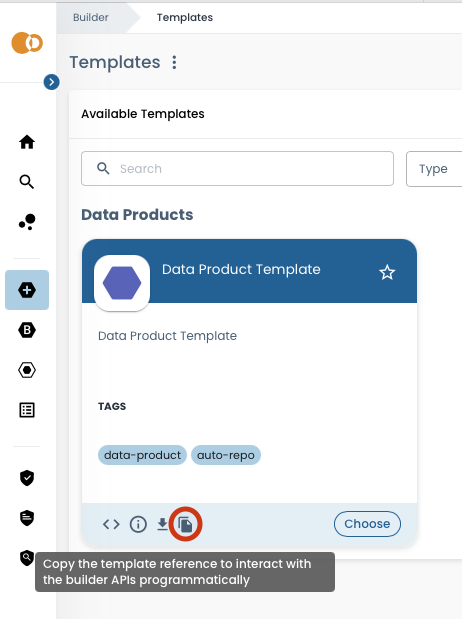 Copy template reference from the UI